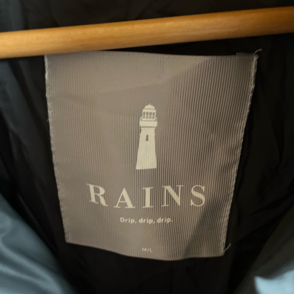 Rains black unisex Puffer trekker hooded Jacket - Picture 2 of 8
